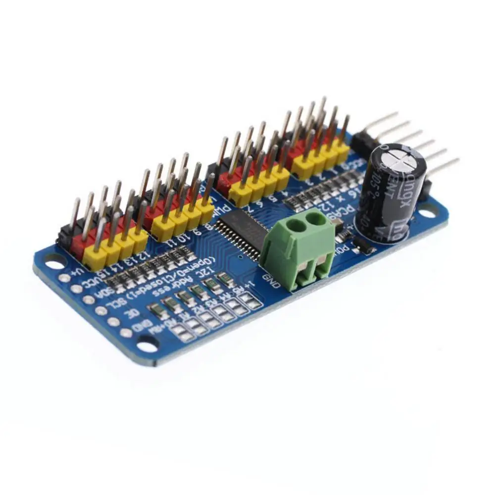 PCA9685 16-Channel PWM/Servo Driver IIC Interface for Arduino Shield Module In 4 Groups Of 3-pin Connector