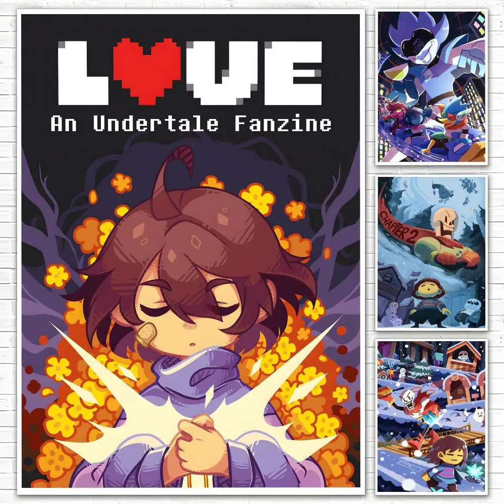 Game Undertale Poster Poster All-match HD Waterproof Self-Adhesive Wall Art Sticker For Home Bedroom
