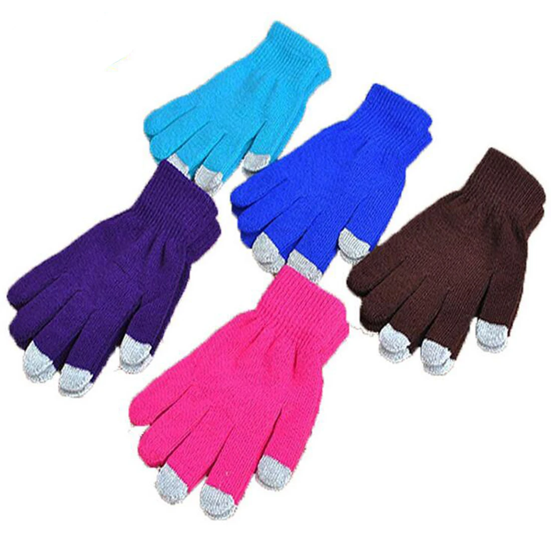 Winter Gloves Soft Men Women Touch Screen Texting Cap Active Smart Phone Knit Glove New Solid Color Outwear Warm Wrist Gloves