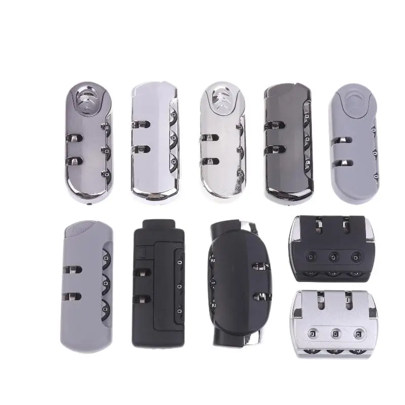**2 Sets 3 Digits Luggage Lock Zinc Alloy Lock Catch Plastic Frosted Appearance Suitcase Password Security Lock With Screws
