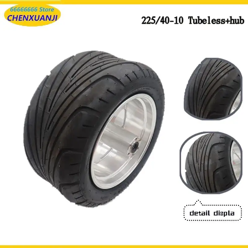 225x40-10 Breitreifen 225/40-10 Schlauchloser Reifen mit Radnabe für Elektroroller-Umbauteile