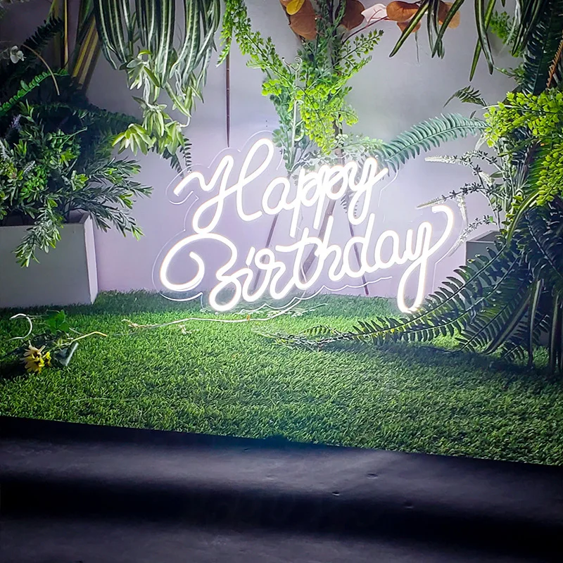Custom Neon Sign Lights For Room Decor Party  Decoration Flex Led Happy Birthday Neon Sign Lights
