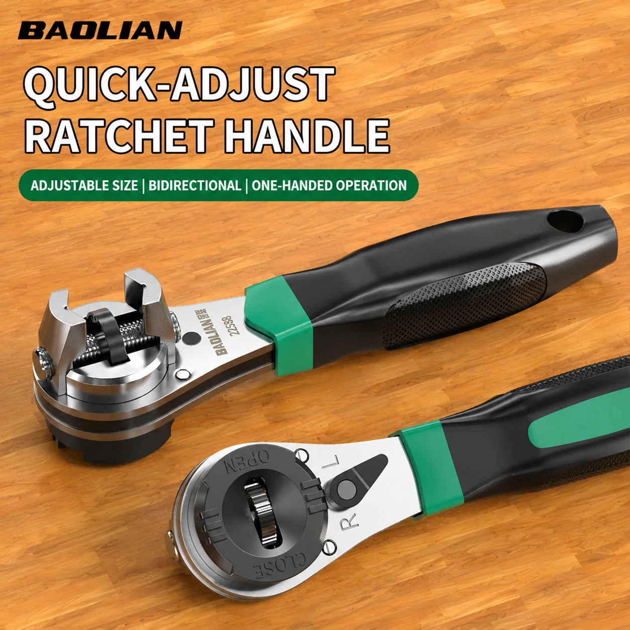 3 in 1 Adjustable Ratchet Wrench 60 Tooth Multi Function Spanner Hand Tool for Auto Repair Home Maintenance