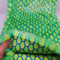 Good Fur Fabric,Green Pineapple Pattern Faux Fur Fabric,Immitate Fox 2.5cm Hairy,Sewing Material,Diy Collar,Clothing accessory
