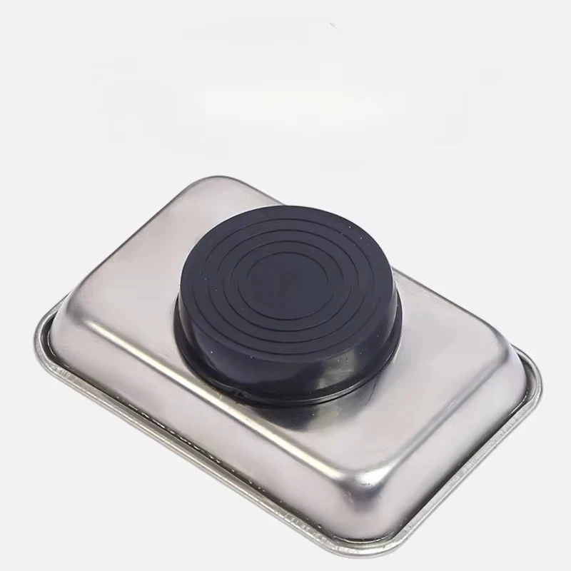 Round Square Magnetic Bowl, Stainless Steel Parts Tray, Durable, Holds Screws Nuts Bolts, Easy Access, Prevents Loss JJ3588