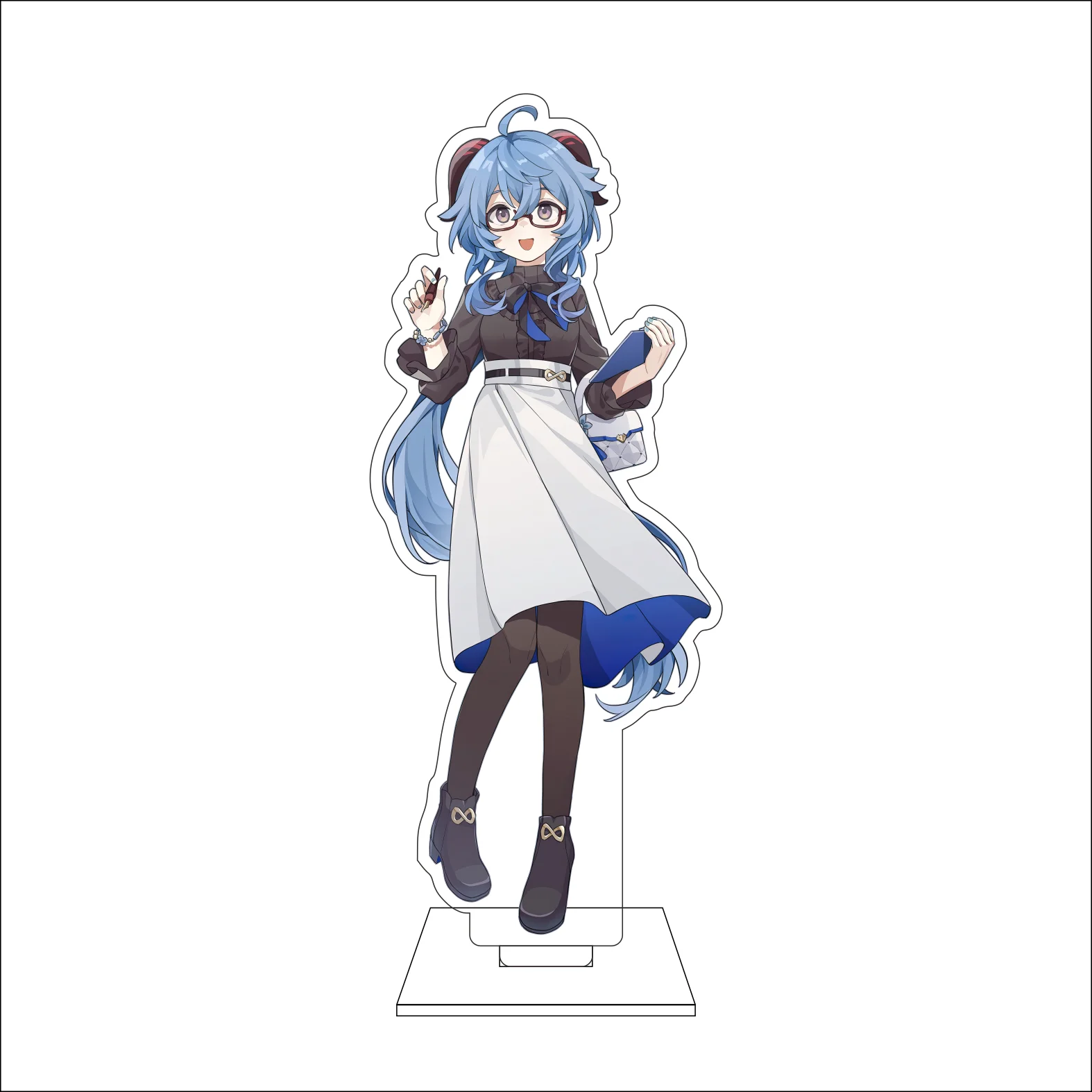 16CM Anime Genshin Impact Cosplay Acrylic Figure Stand Plate Ganyu Ornaments Gifts view 5
