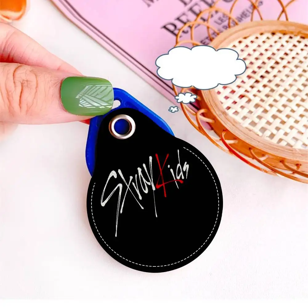 Kpop S-Stray K-Kids Skzoo Women Mini PU Leather Case Keychain Access Card Bag Key Tag Ring Mini Badge Key Ring Door Lock Tags view 6