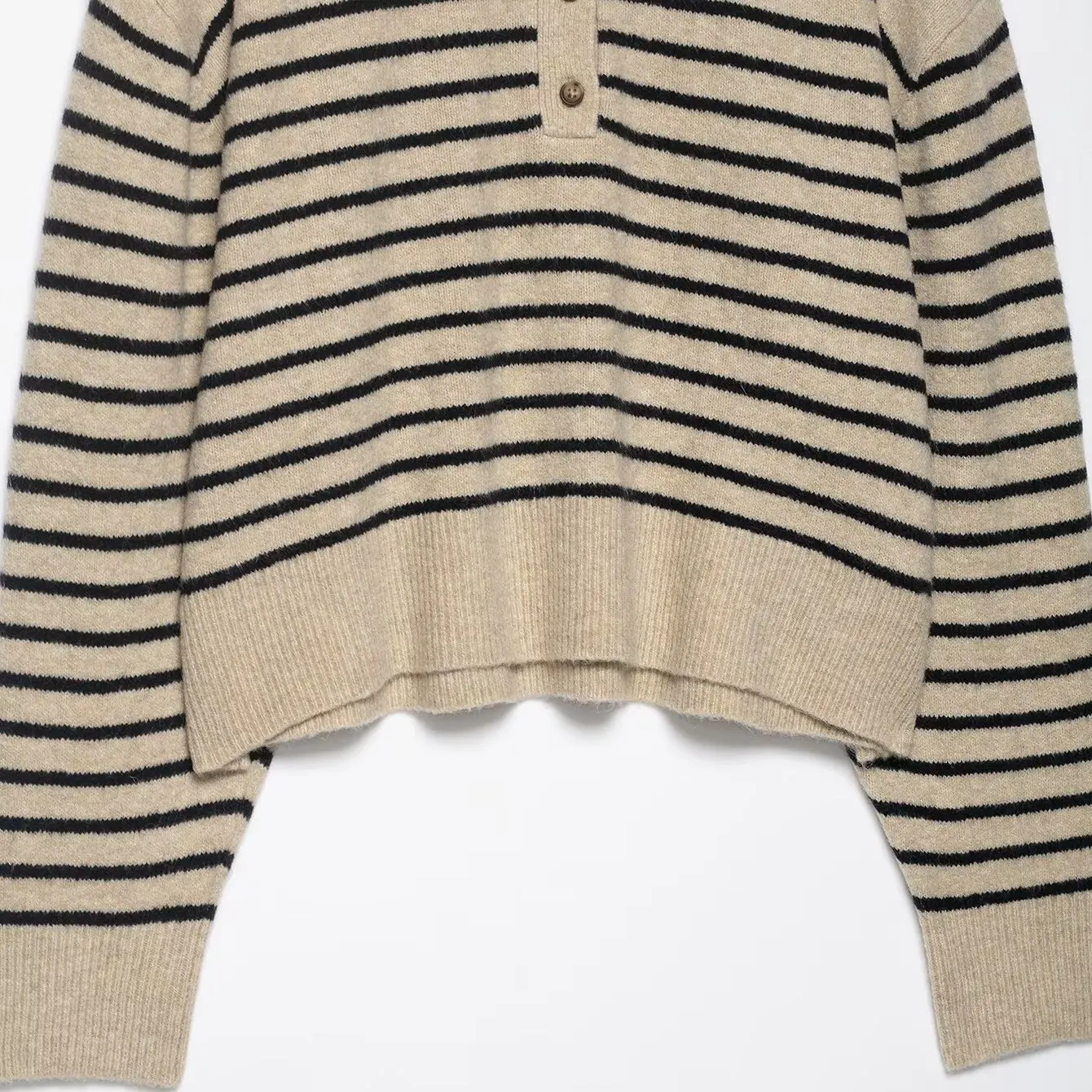 Faionable Gestreifte Strickwaren Damen Casual Loose Fit Long Sve Polyesterfaser Herbst Neuankömmling JNLEAOG 50903