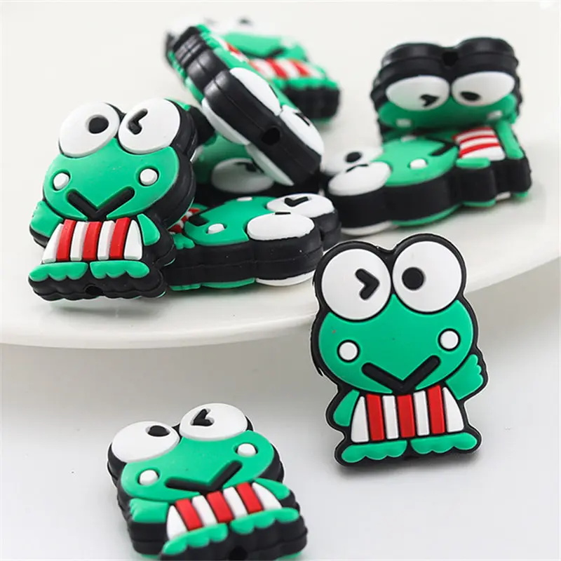 10pcs Keroppi frog Silicone focal Beads For Jewelry Making DIY Nipple Chain Bead Pen Handmade Accessories