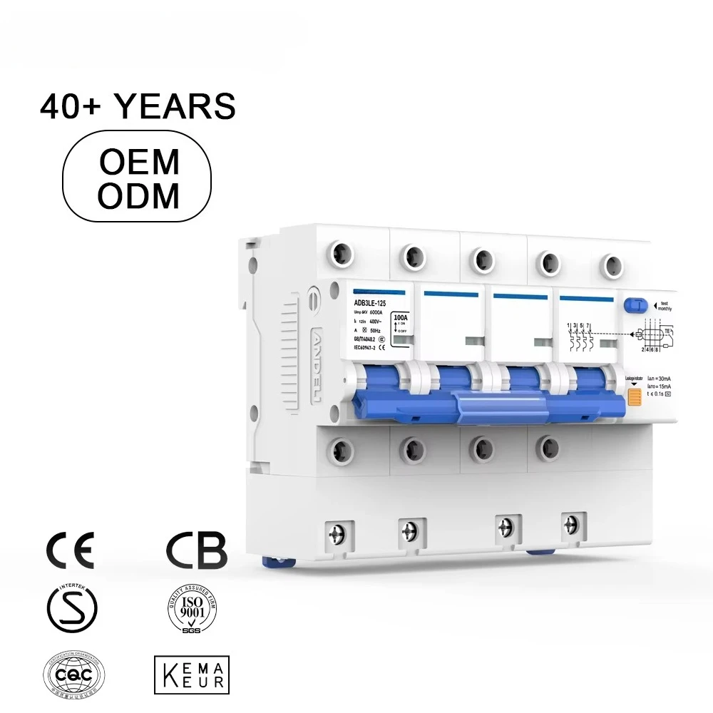 ADB3-125LE Mini ELCB Circuit Breaker Copper RCBO/ELCB/RCBO with CCC Certification for Industrial Use