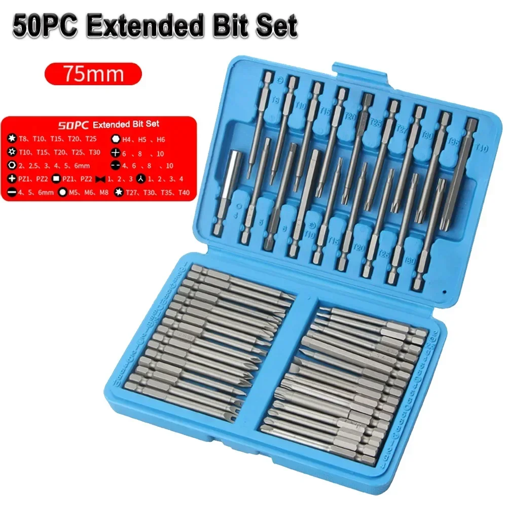 

36/50PCS Of Extended Electric Screwdriver Batch Head Bits Set Including U-Shaped Cross-Word Plum Blossom Rod Group Connector Set