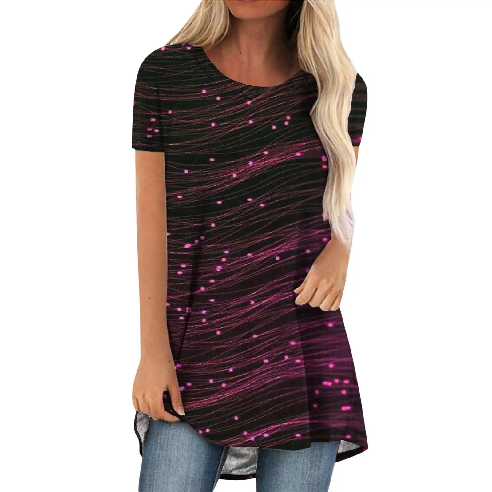 Modna abstrakcyjna grafika T-shirty z kwiatowym nadrukiem 3D kobiety oversize Streetwear T Shirt tunikowe bluzki Harajuku dla kobiet koszulki odzież