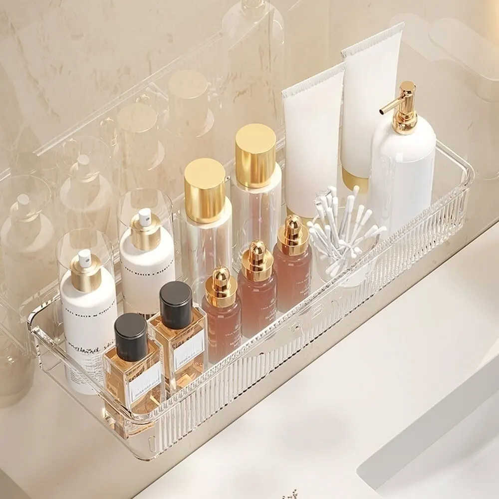 1 پیس/2 پیسی ہینگنگ شاور کری، وال میاؤنٹڈ، کلئیر اسٹوریج باتھروم شیلف، شااور آرگنائزر، سیلف ایڈہیسوایٹنگ فلوٹنگ شیلفز، وال ایم