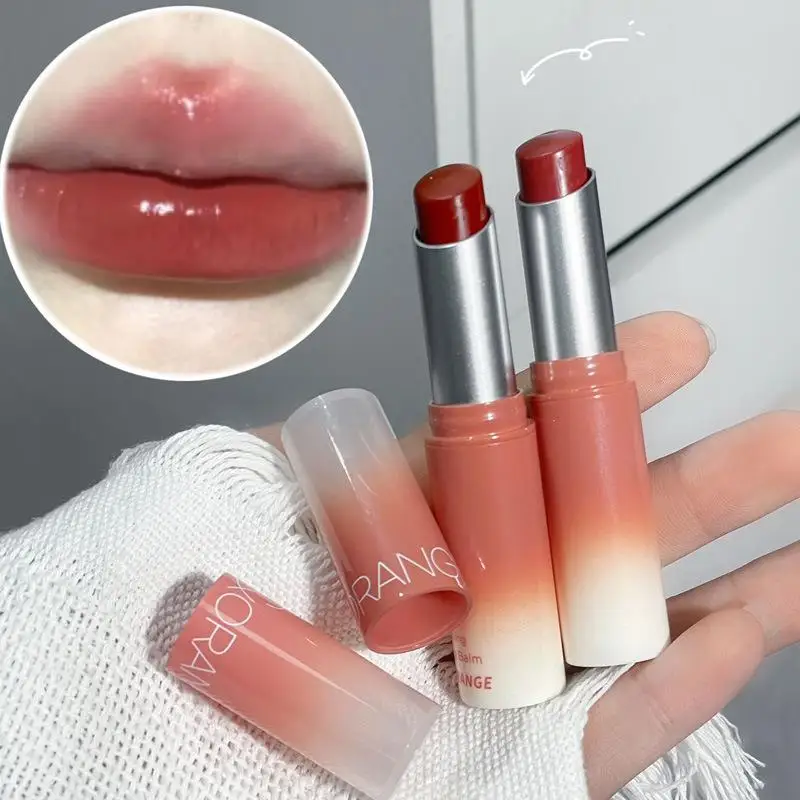 HERORANGE Solid Lip Gloss Jelly Cherries Red Lip Tint Clear Lasting Moisturizing Lipstick Mirror  Cup Lipstick Makeup