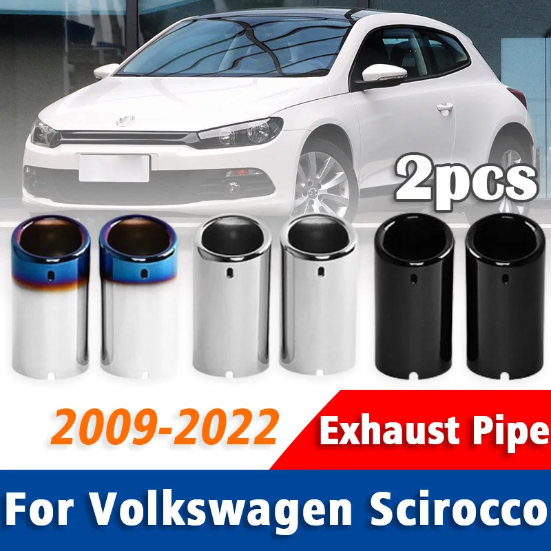 

2Pcs Stainless Steel Exhaust Pipe Muffler Tailpipe Muffler Tip For Volkswagen VW Scirocco 2009-2022 Car Rear Tail Throat Styling