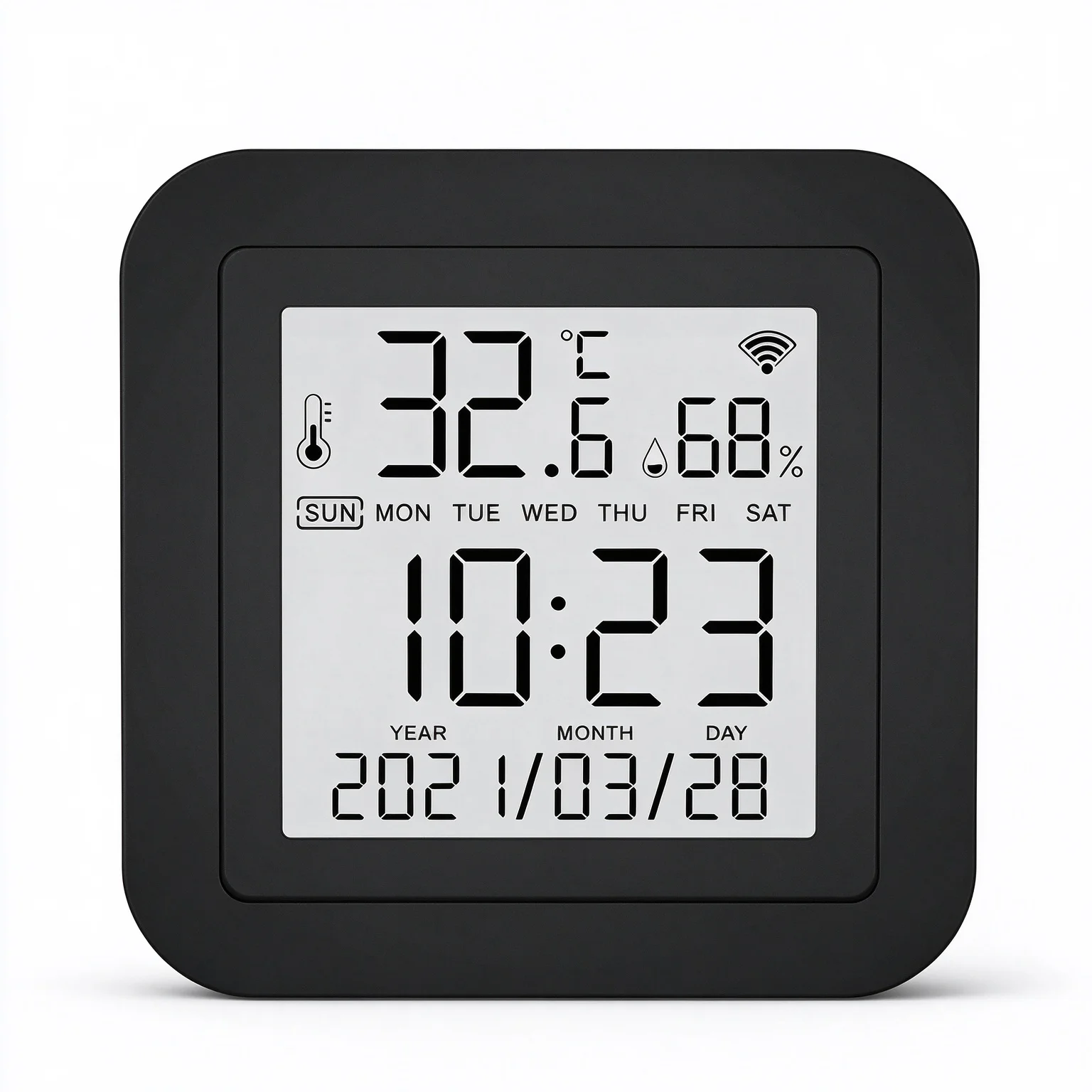 WiFi Smart Temperature Humidity Sensor, Tuya APP Remote Monitor, Digital LCD Screen Indoor Thermometer Hygrometer