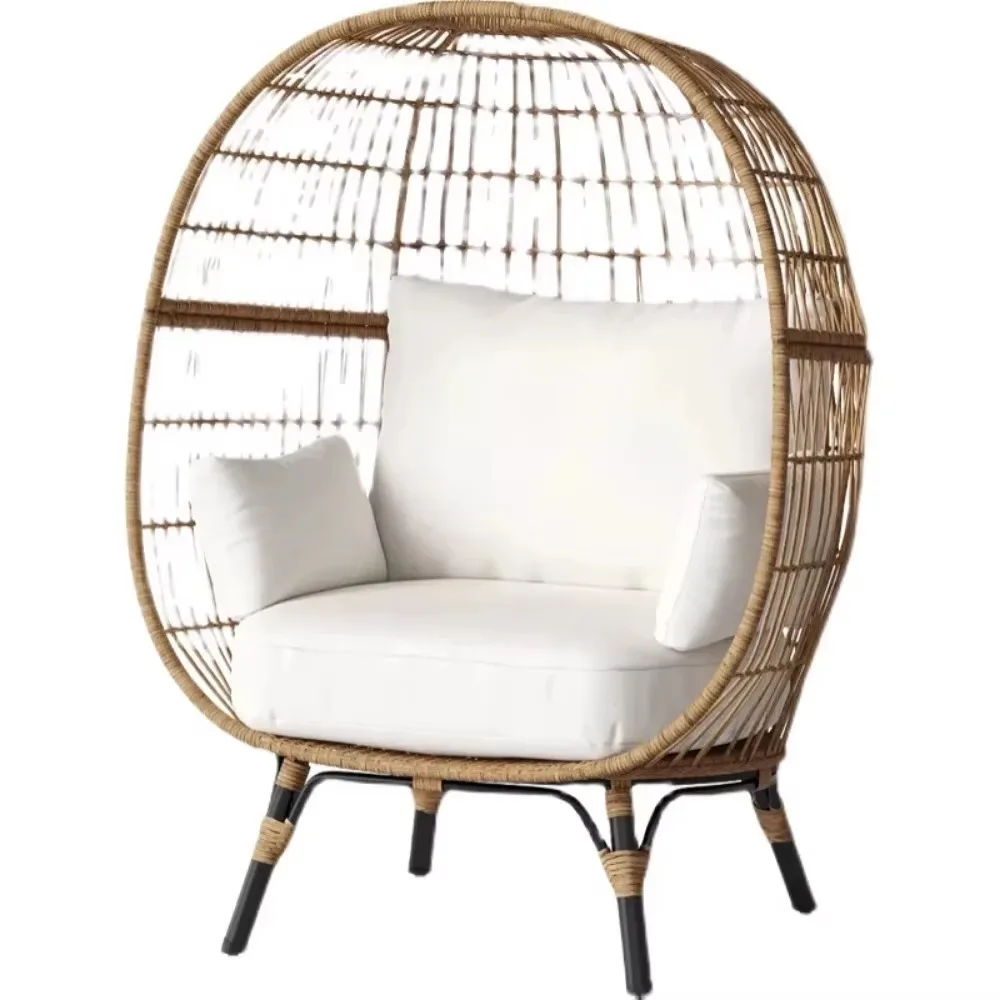 Nordic Outdoor Lazy Vine Chair Round Bird's Nest Sofa Leisure Furniture Resort Courtyard Balcony Small Table and Chair Combinati