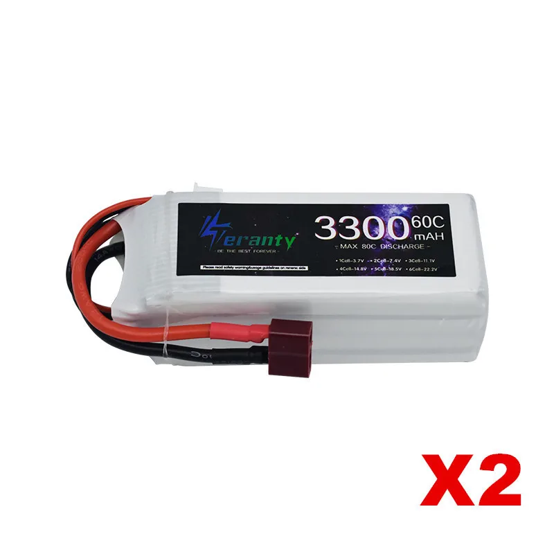 PYLRC TERANTY 3300MAH 60C 7.4V 11.1V 14.8V 22.2V Lipo-Akku für RC-Auto, Drohne, Quadcopter, Boot, 2S 3S 4S 6S, 2 Stück wiederaufladbare Batterien 8