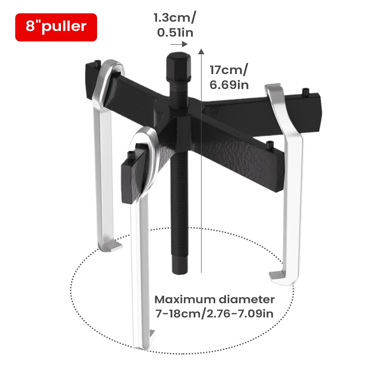 3ジョープーラー 4/6/8インチ 多機能ヘビーデューティー修理ツール ブレーキドラムプーラー メカニック用 オートバイ ATV ボート 車両用