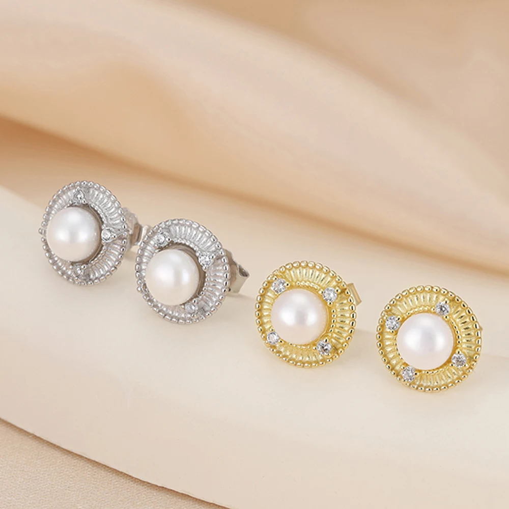 

Изысканные серьги-гвоздики с сверкающим цирконом и пресноводным жемчугом Kiss Mandy, милый сладкий уникальный дизайн, свадебные украшения, подарок GPE123