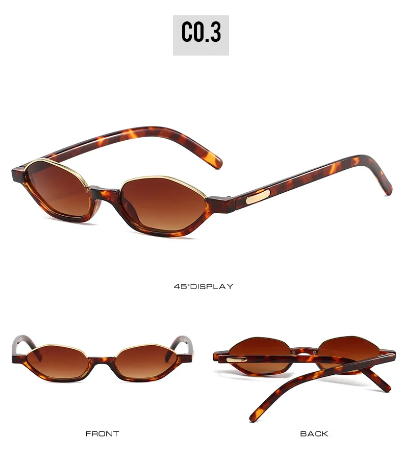 Halbrahmen Designer Kleine Sonnenbrille Damen Cat Eye Neue Mode Sonnenschutz UV400 Sonnenbrille Marke – Detail 9