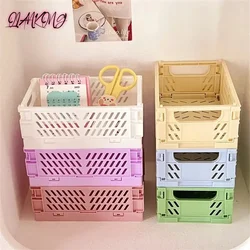 6 Color Foldable Storage Baskets Student Desktop Holder Tape Stationery Cosmetic Storage Box Home Office Organizer Container