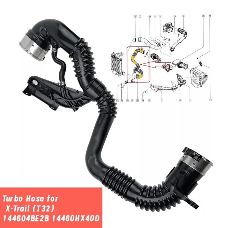 

Premium 14460-HX40D Turbo Air Tube Intercooler Sleeve W/Bracket For Nissan Qashqai Kadjar 1.6 Dci Turbo Intercharge Inlet Pipe