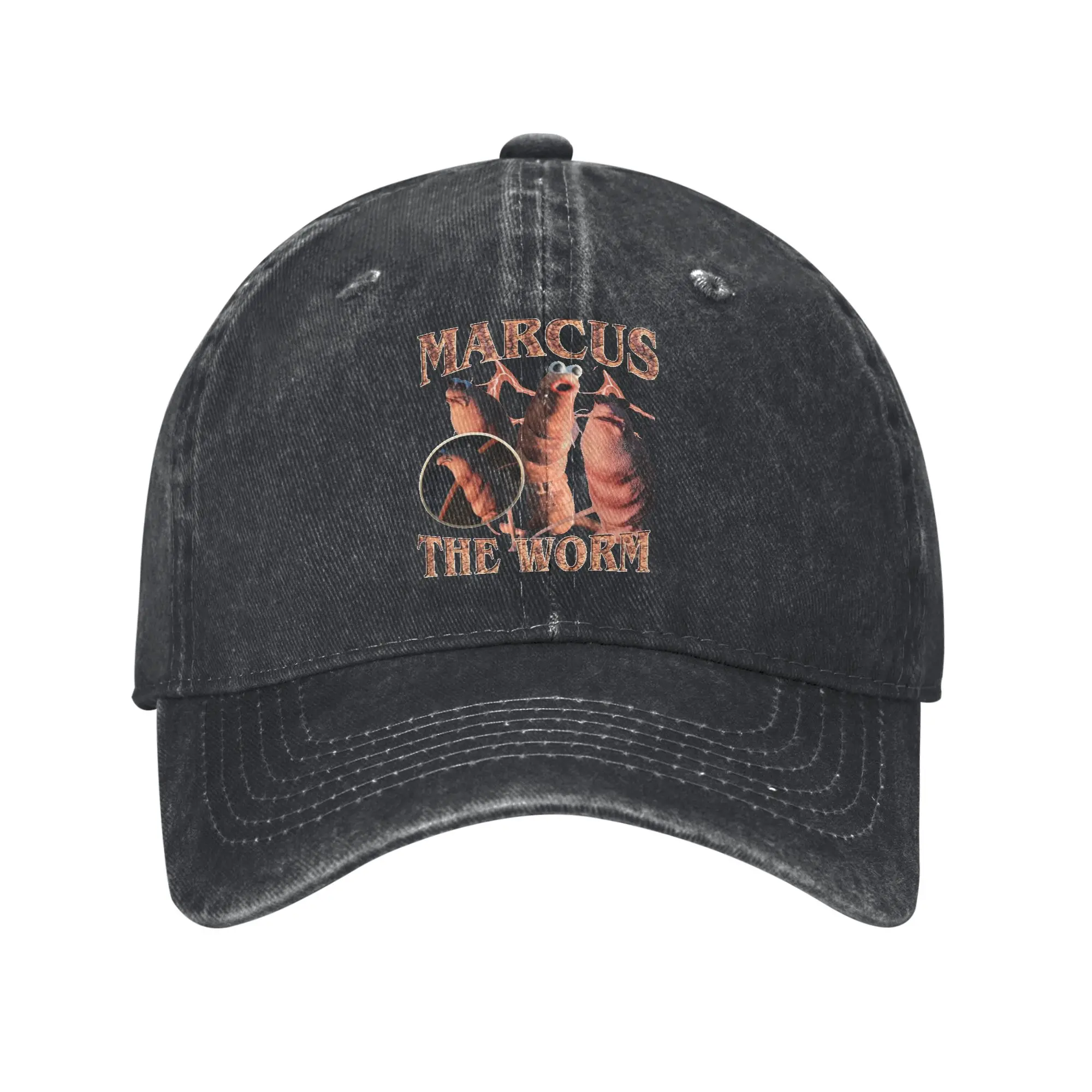 Marcus The Worm Meme Baseball Cap Classic Distressed Washed  Snapback Cap Men Women Adjustable Fit Caps Hat