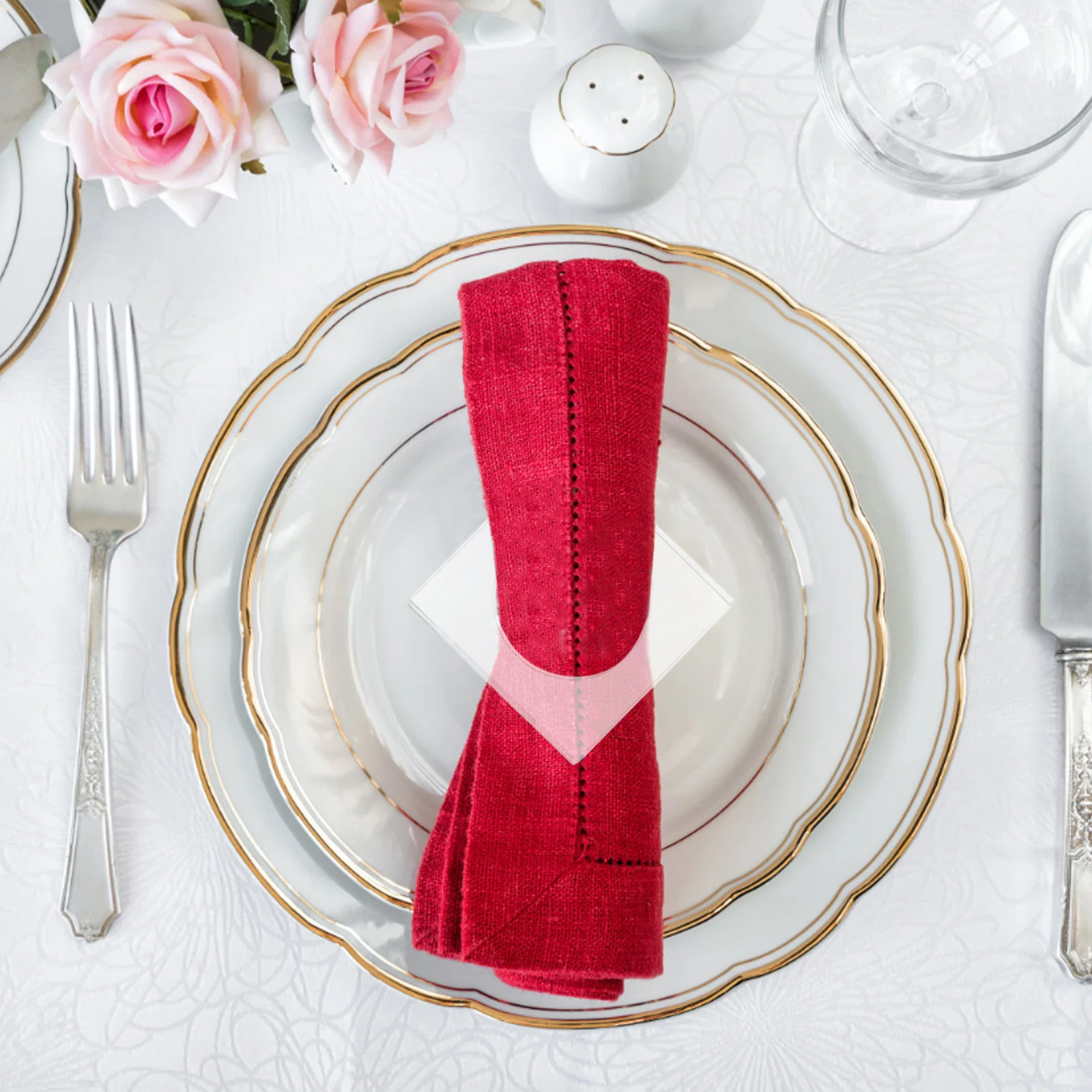 

5pcs Acrylic Napkin Rings Clear Table Decor For Wedding Party Home Dining Bridal Shower Decor Ring Napkin Holder Dinner Table