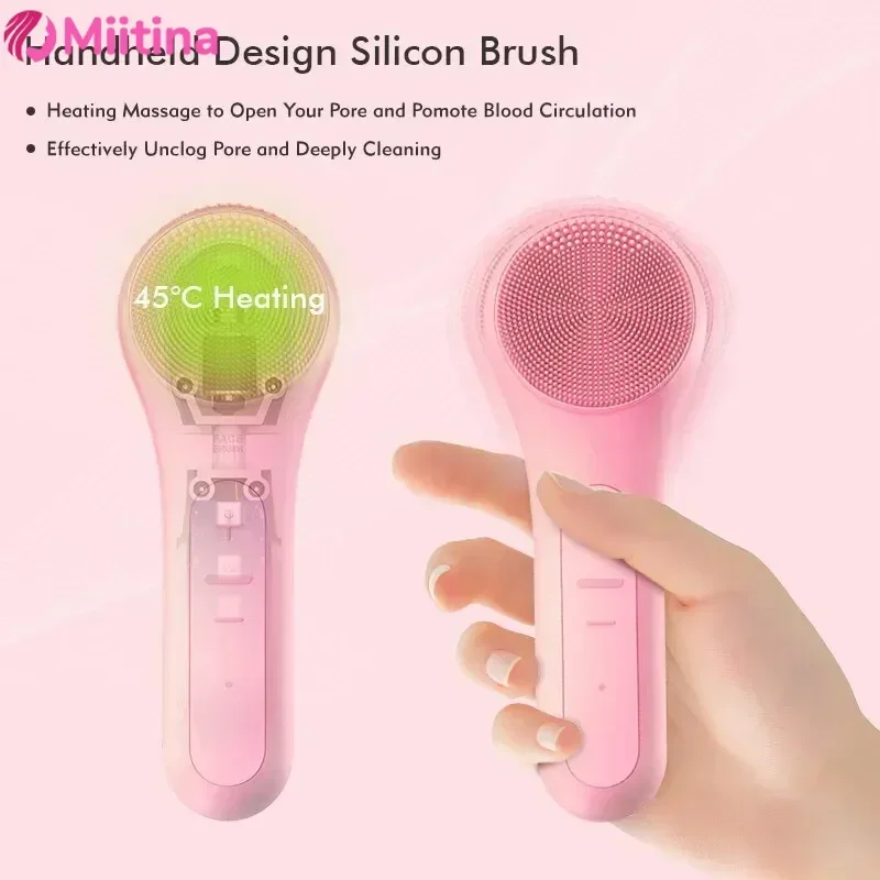 แปรงทําความสะอาดผิวหน้าไฟฟ้า Sonic IPX7 กันน้ําซิลิโคน Face Scrubber Exfoliator เครื่องนวดสั่นสะเทือน Deep Cleansing Care