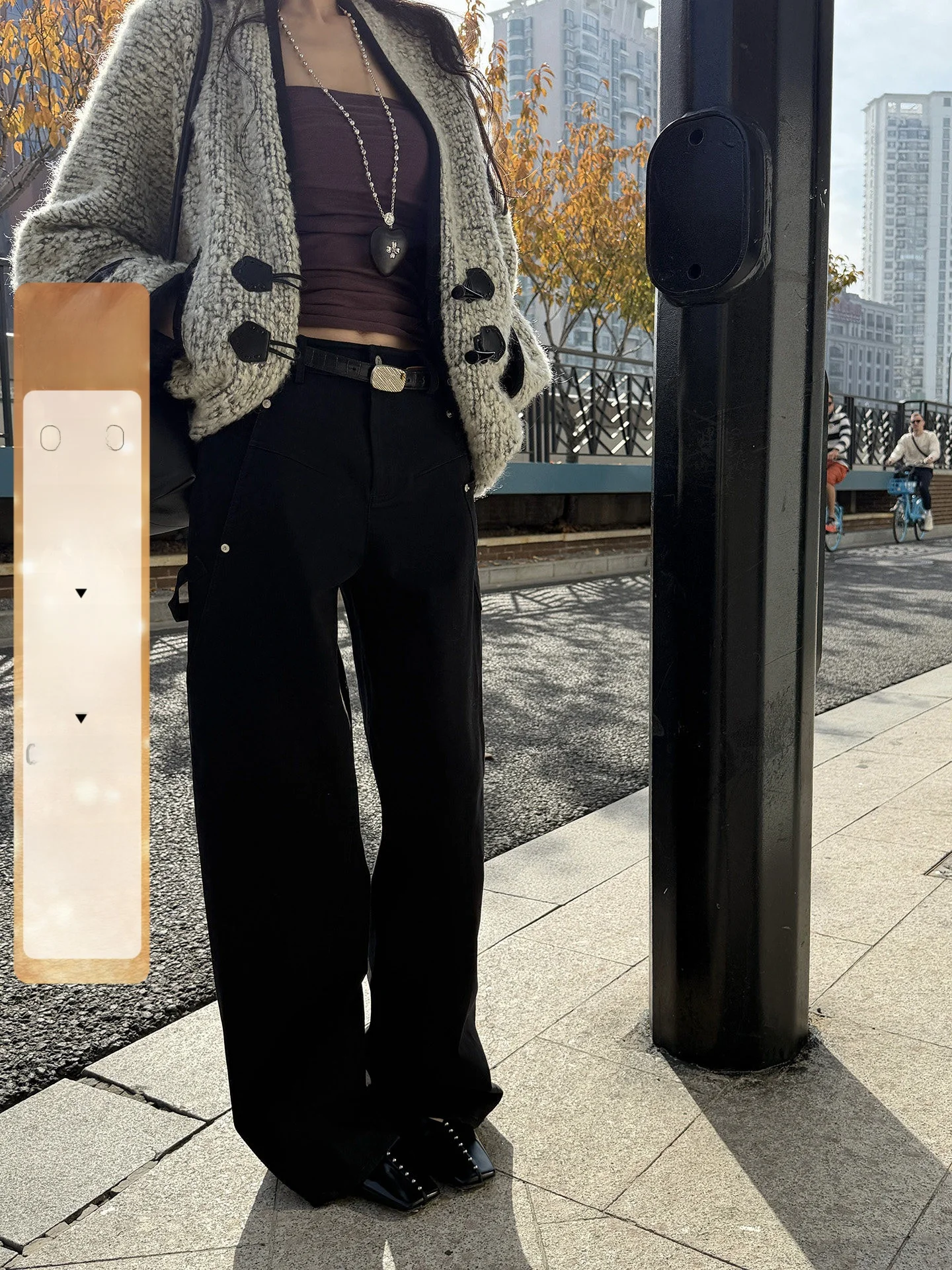 

Повседневные американские джинсовые брюки с широкими штанинами и асимметричным дизайном, свободного кроя, из смесового хлопка, женские