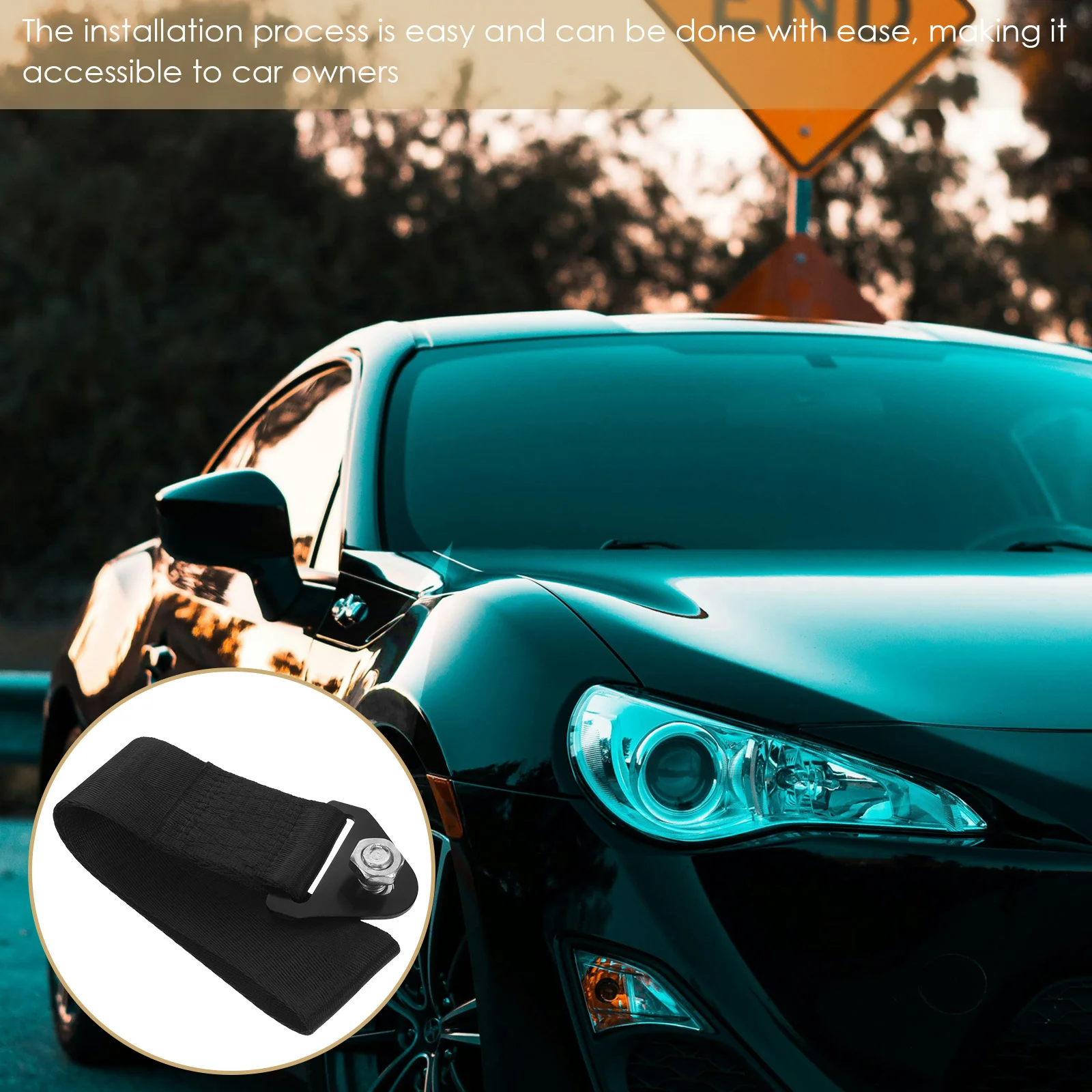 

Car Tow Strap Reinforced Modified Racing Polyester Traction Rope Towing Strap Heavy Duty Pulling Rope Tow Straps