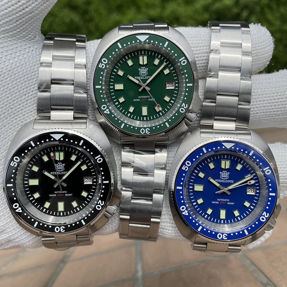 New Arrival STEELDIVE SD1974L Mechanical Dive Watch Sapphire Crystal NH35 Movt Swiss Luminous 200M Waterproof Fashion Abalone