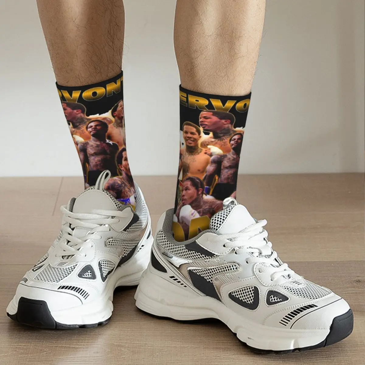 Boxing Tank Gervonta Davis Boxer Theme Crew Socks Stuff for Male Compression Sock