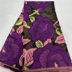 2025 Latest Jacquard Lace Fabric High Quality African Gilding Brocade Lace Fabric 5 Yards for Nigerian Wedding Bridal Party JK47
