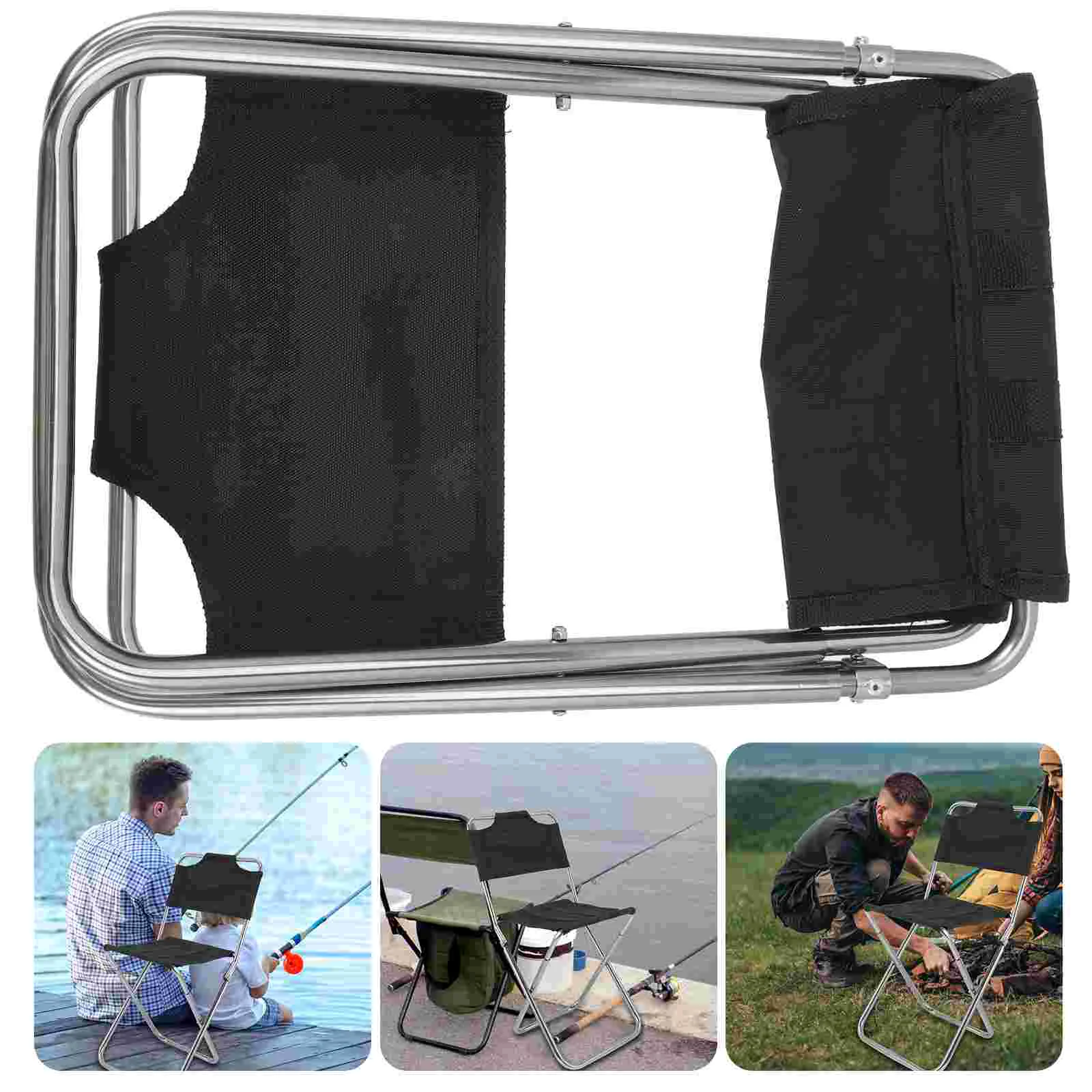 

Camping Fishing Stool Folding Chair Chairs Beach outside 48x23cm Alloy Comfortable Outdoor