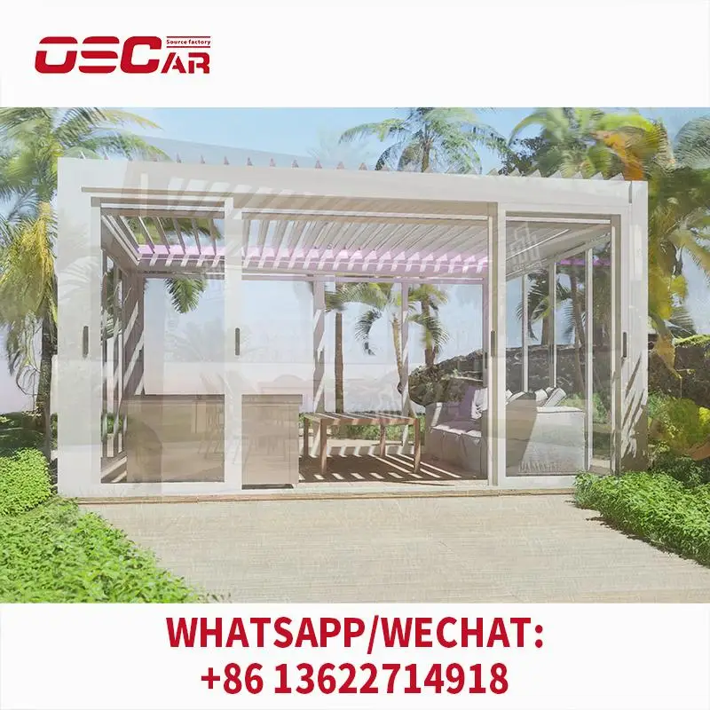 

White LED Waterproof Aluminium Louver Shade for Window Decor in Pergola Price Bracket Creative Design Functional Use Outdoor Pat