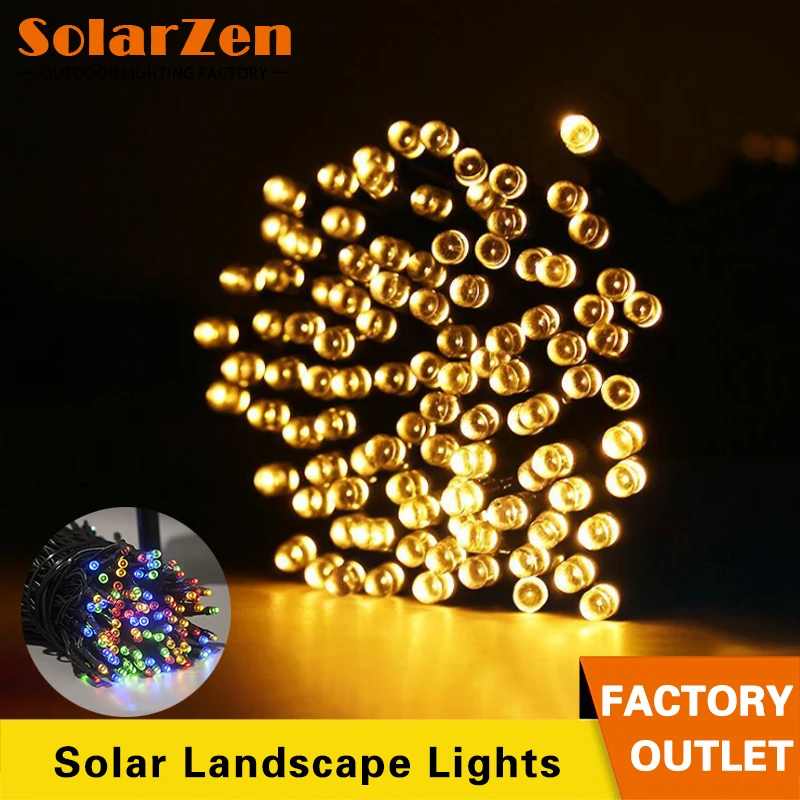 Solar String 20~200 LED 8-Mode Solar Light String Outdoor Waterproof Courtyard Light Camping Garden Party Festival Decoration