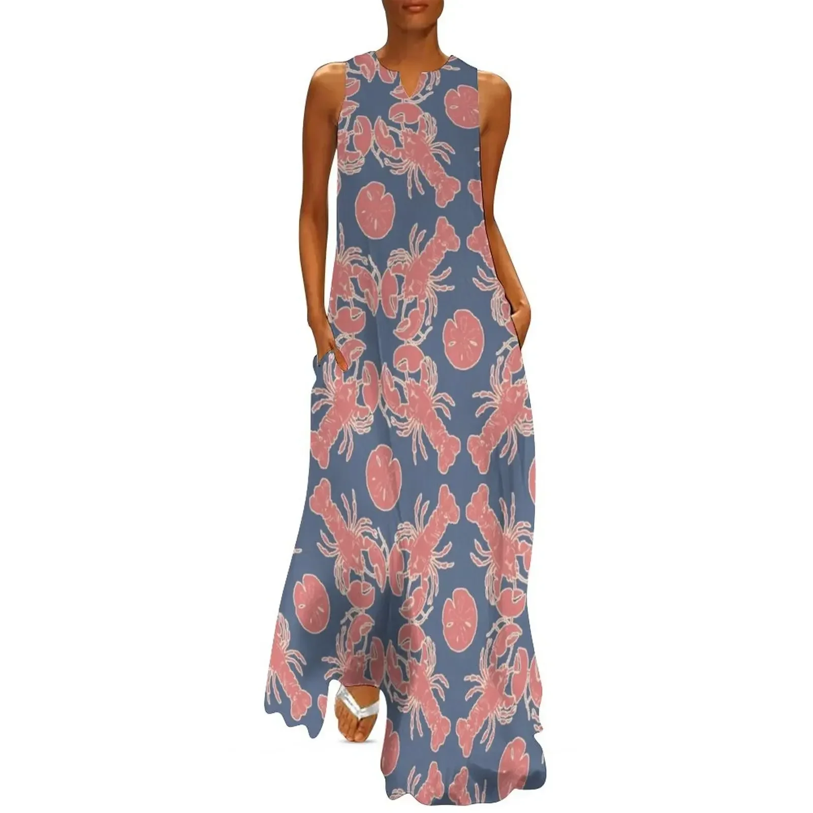 

Red White and Blue Lobster Long Dress dresses ladies 2025 summer dresses for woman 2025 Woman clothing Dress