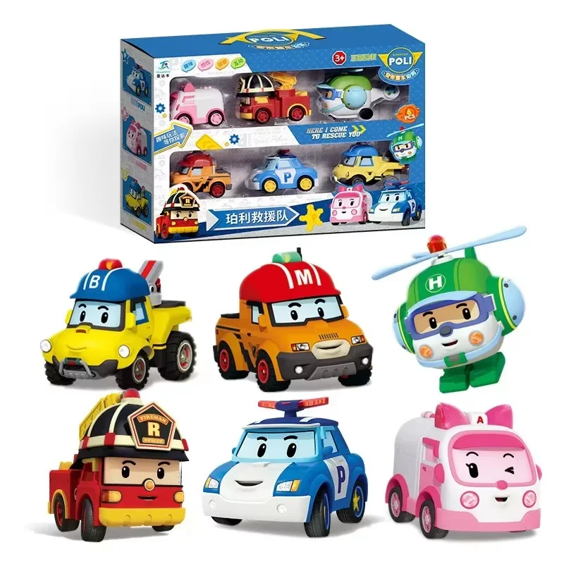 Poli Transformation Robot Poli Amber Roy Car Model Anime Action Figure Toys For Children Best Gift
