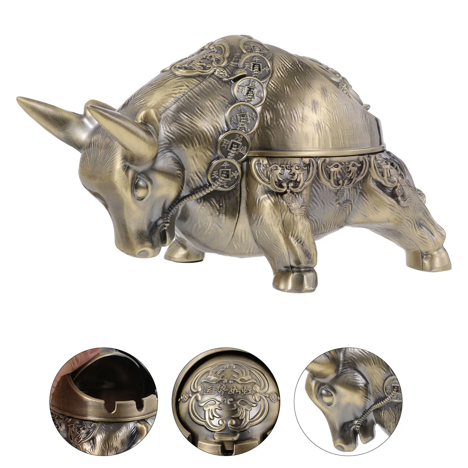 

Stainless Steel Smoking Tray Copper Holder Zinc Alloy Cigarette Container Stylish Brass