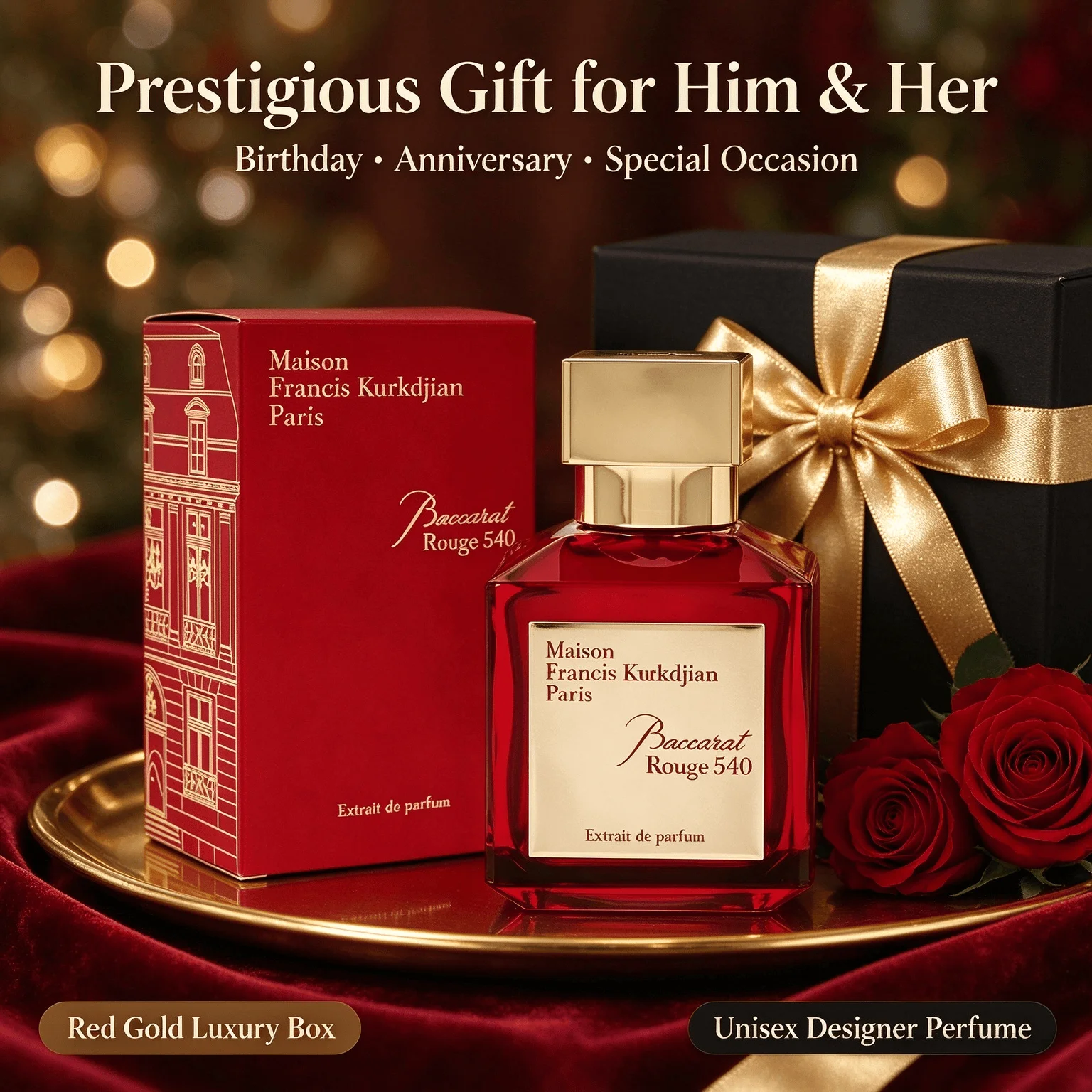 Maison Francis Kurkdjian Baccarat Rouge 540 Extrait De Parfum 70ml Unisex Perfume, Oriental Woody Amber Scent Saffron Jasmine Cedarwood, Strong Long Lasting Sillage Luxury Fragrance Spray for Men Women, Ideal Holiday Birthday Gift view 3