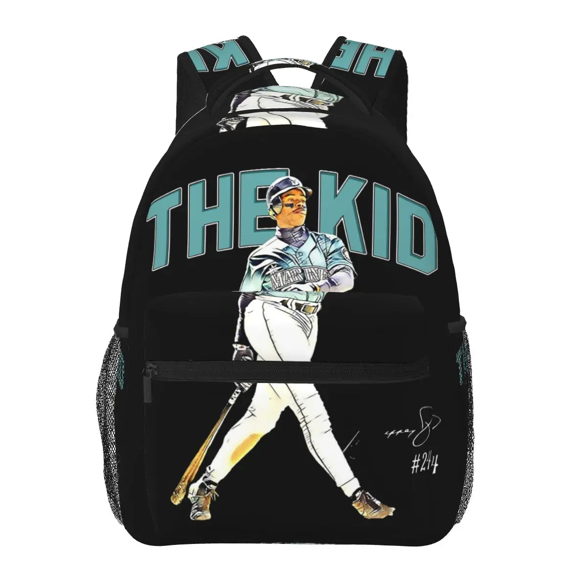 Ken Griffey Jr The Kid Seattle Baseball Legend Signature Backpacks Bookbag Students School Bags Travel Rucksack Shoulder Bag