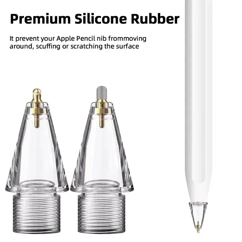 Replacement Pencil Nibs for Apple Pencil 1/2 Generation Soft Needle Tips Touch Screen Tablet Pen Nibs for Apple IPad Stylus Pen