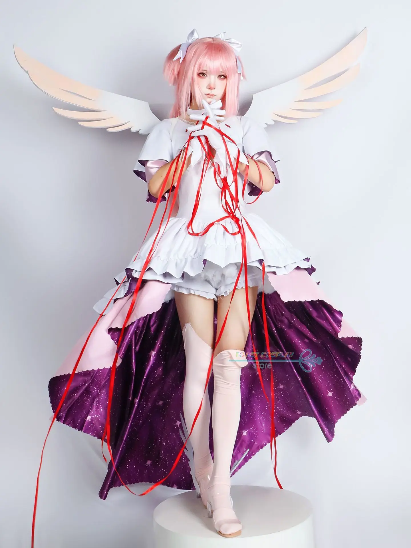 Anime Puella Magi Madoka Magica Kaname Madoka Cosplay Costume Women Kaname Madoka Cosplay Halloween Party Gifts Dress Wig