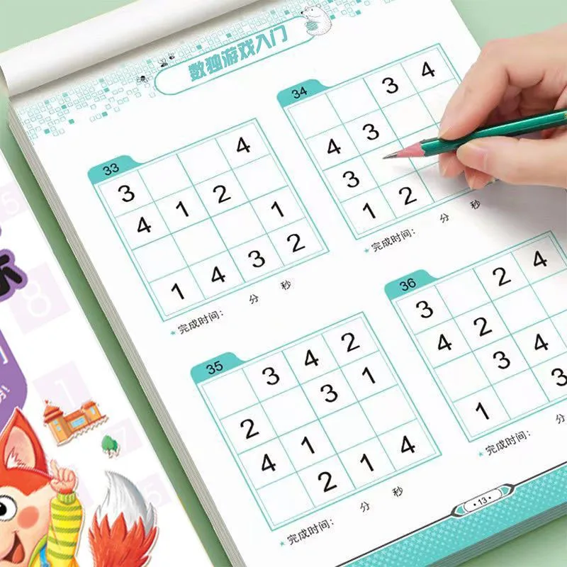 Kids Sudoku Puzzle Book Logic Thinking & Focus Training Brain Development Early Learning Game Book