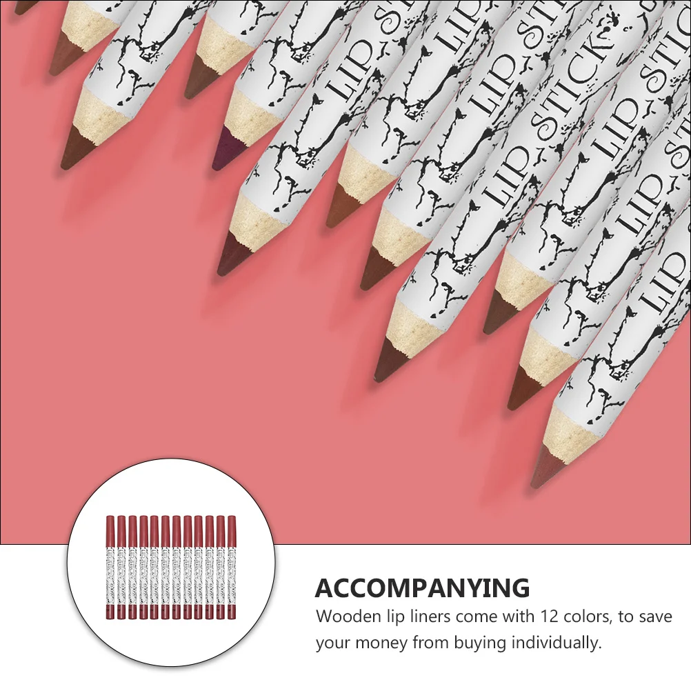12 pezzi di matita per labbra femminile 12 colori impermeabili non vertigini aspetto stereo naturale trucco matita per labbra forniture per trucco accessori