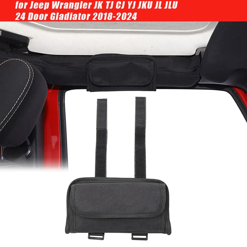 Roll Bar Sunglass Holder Storage Pouch For Jeep Wrangler JK TJ CJ YJ JKU JL JLU 2/4 Door Gladiator 2018-2024 Storage Bag