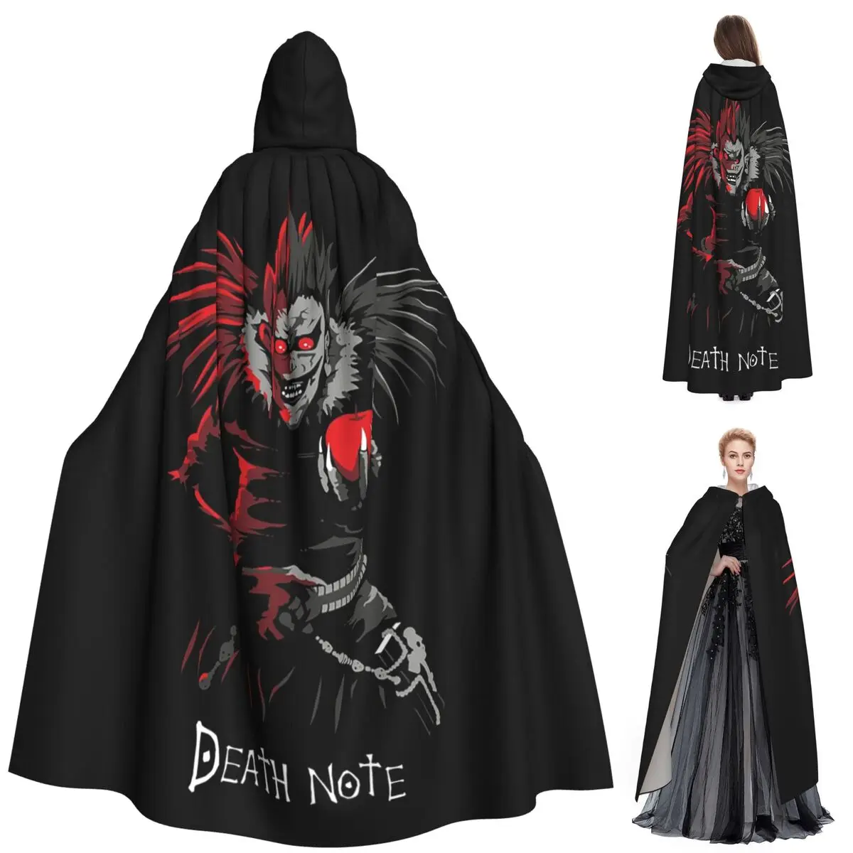 

Anime Death Note Lawliet Long Hooded Cloak Witch Medieval Costume Cosplay Cape HalloweenParty Adult Unisex