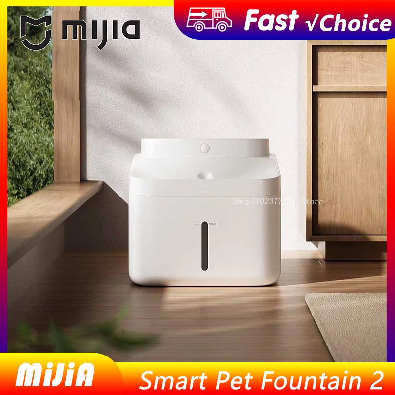 

New Mijia Smart Pet Drinking Fountain 2 3L Capacity Wireless Water Pump Automatic Sensing Cats and Dogs Long Battery Life